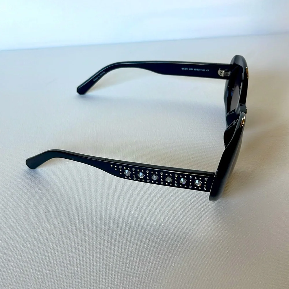 BNIB SWAROVSKI CRYSTAL SUNGLASSES BLACK 52-21-140 - Picture 14 of 14
